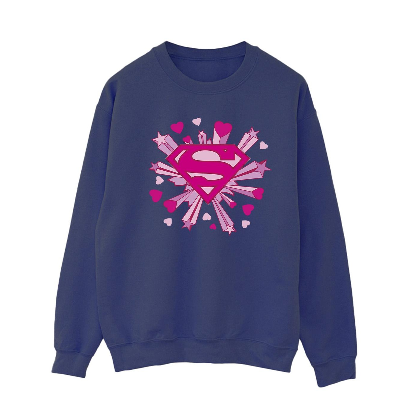 DC Comics Dames superman roze harten en sterren logo sweatshirt