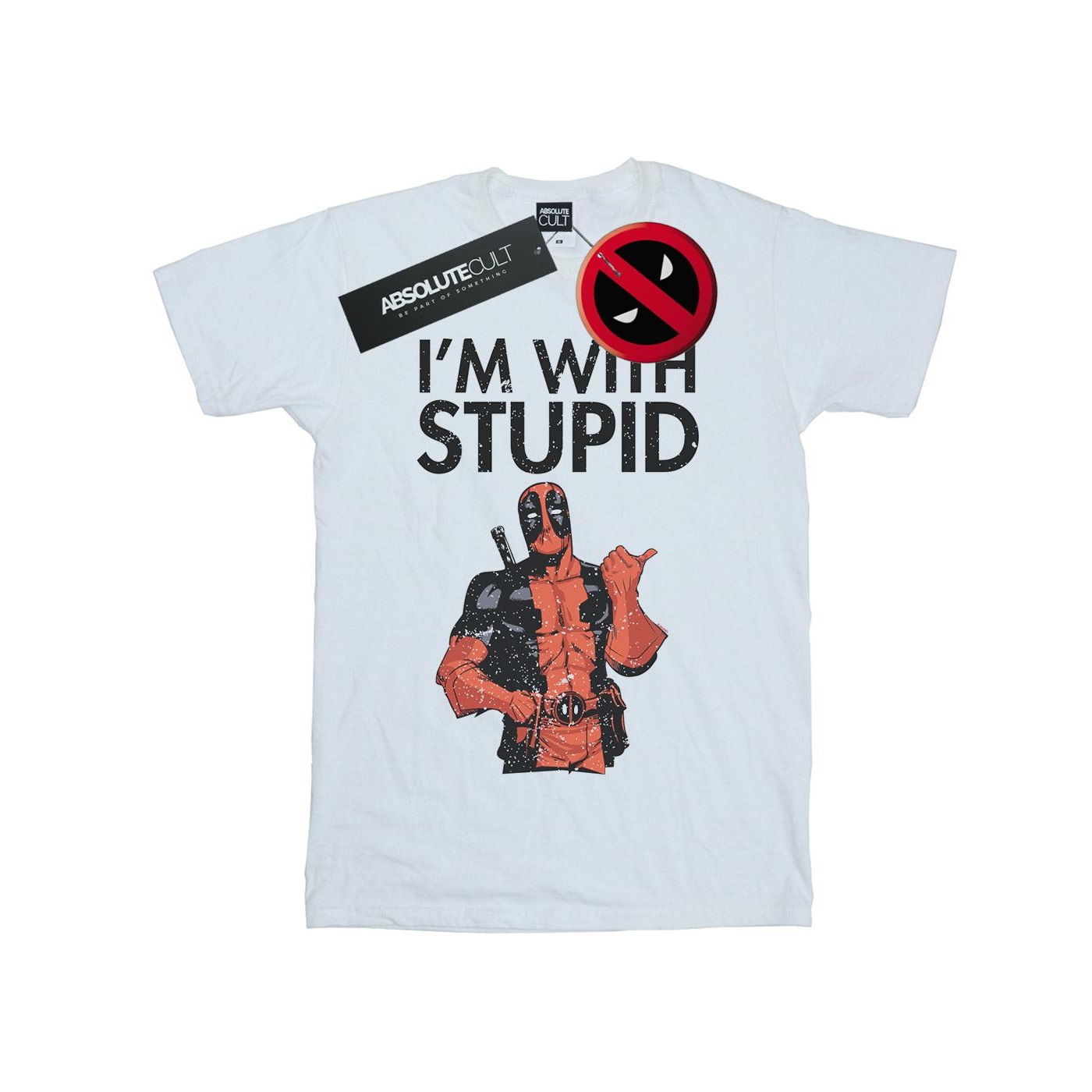 Li-cense Marvel dames deadpool i´m h stupid katoenen vriendje t-shirt