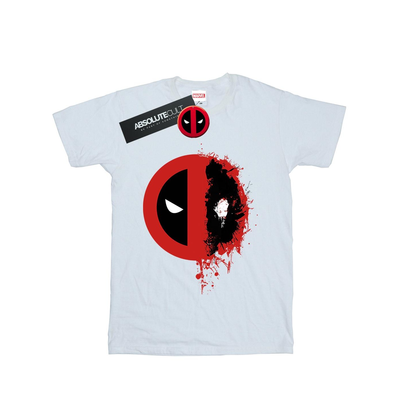 Li-cense Marvel heren deadpool split splat logo t-shirt