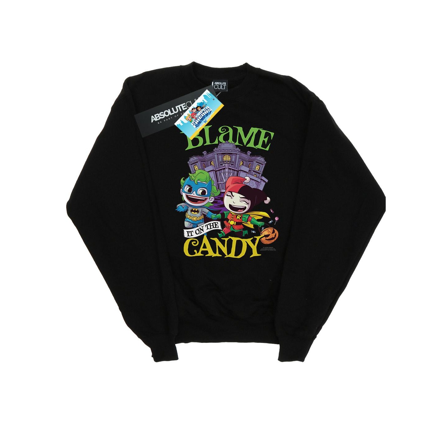 DC Comics Dames super friends blame it on the candy sweatshirt