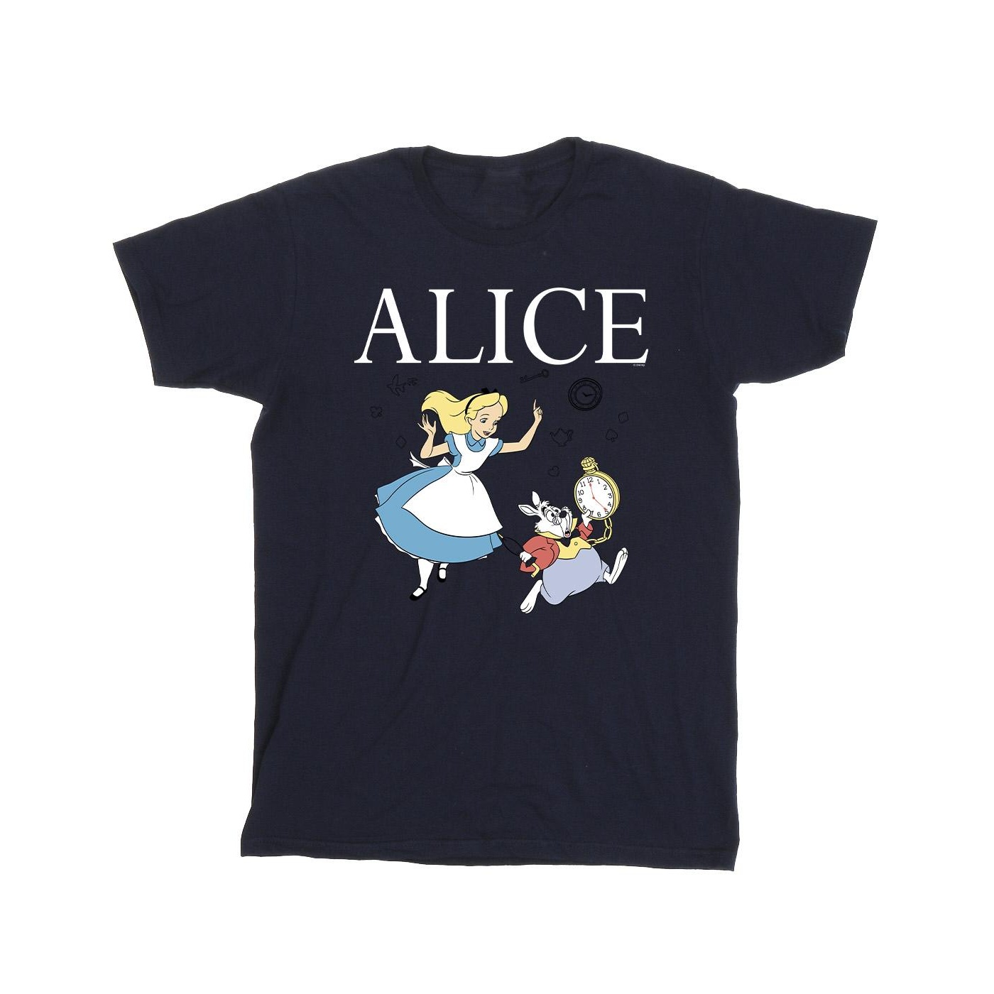 Li-cense Disney heren alice in wonderland volg het konijn t-shirt