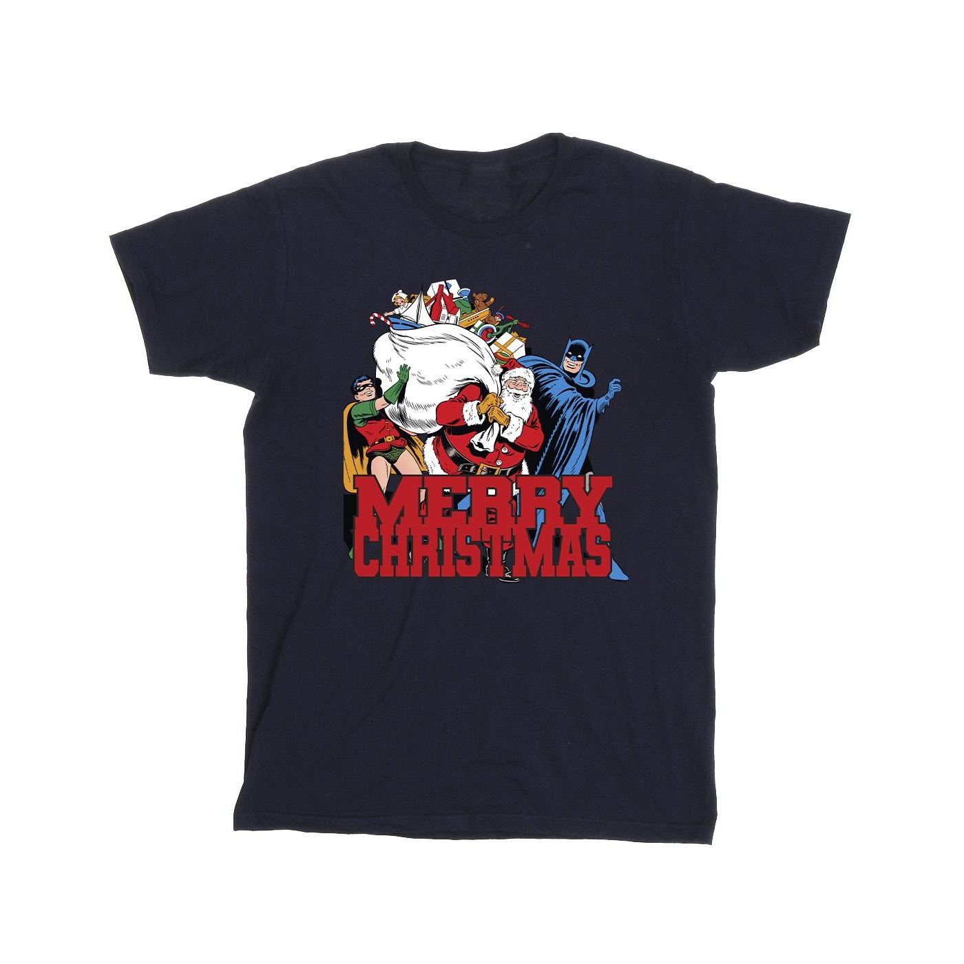 Li-cense Dc comics heren batman vrolijk kerstfeest comic t-shirt