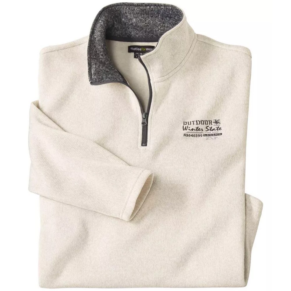 Atlas For Men Heren winterstaat geborstelde fleece trui