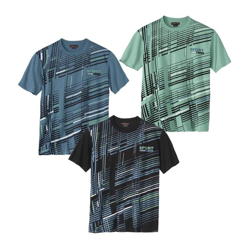 Atlas For Men T-shirt met grafische print voor heren (pak van 3)
