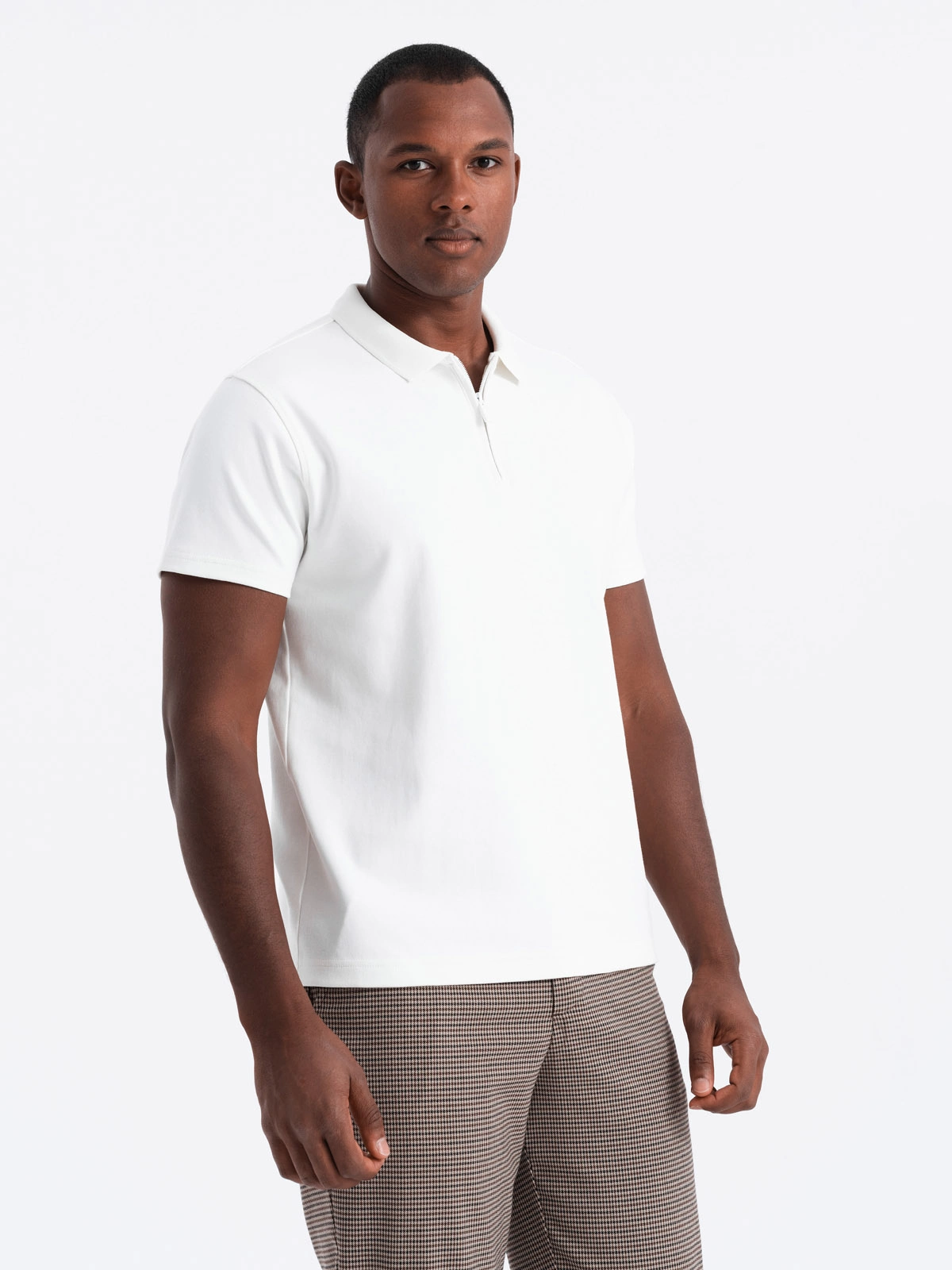 Ombre Poloshirt heren korte mouw met rits - 0132w
