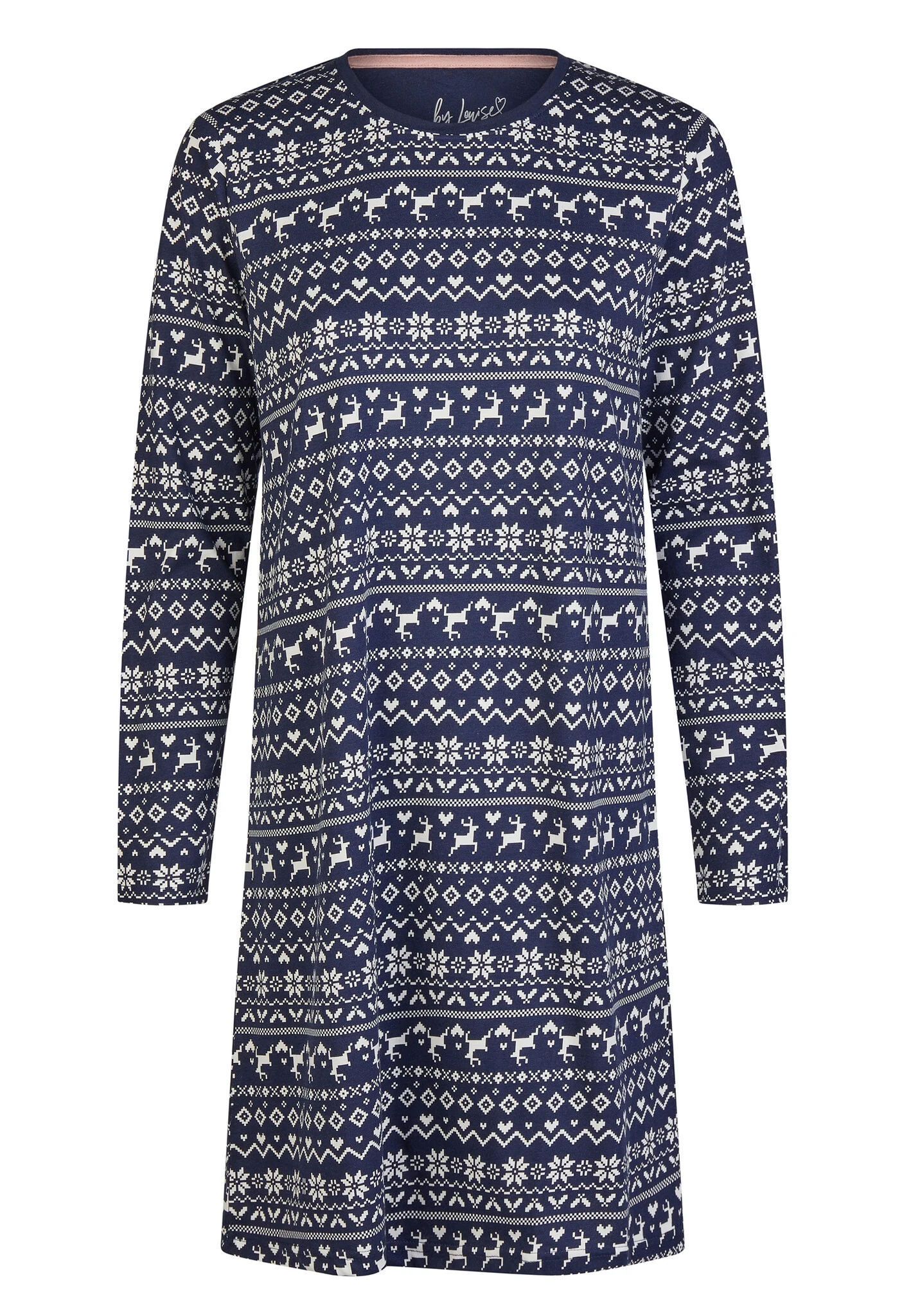 By Louise Dames nachthemd lange mouw winter print