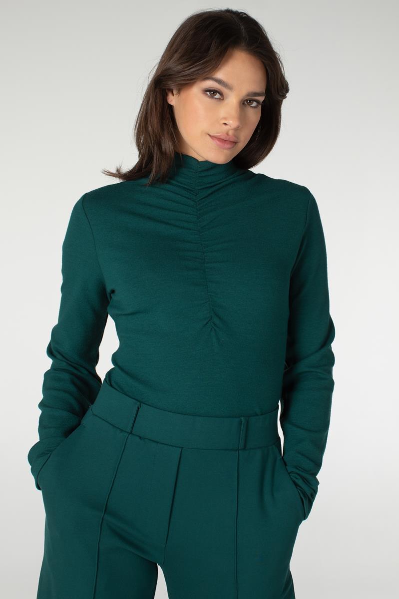 JANSEN AMSTERDAM Xena coltrui met plooidetails green