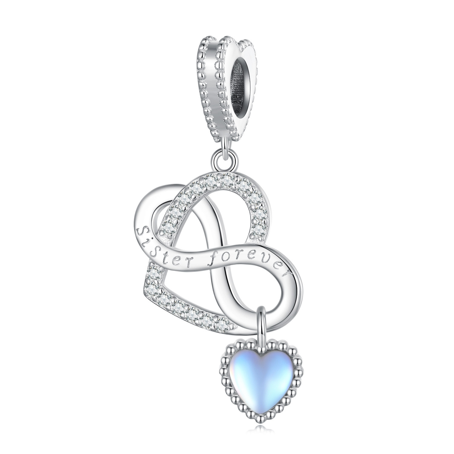 Mijn bedels Hangende bedel met swarovski steentjes oneindige liefde zus