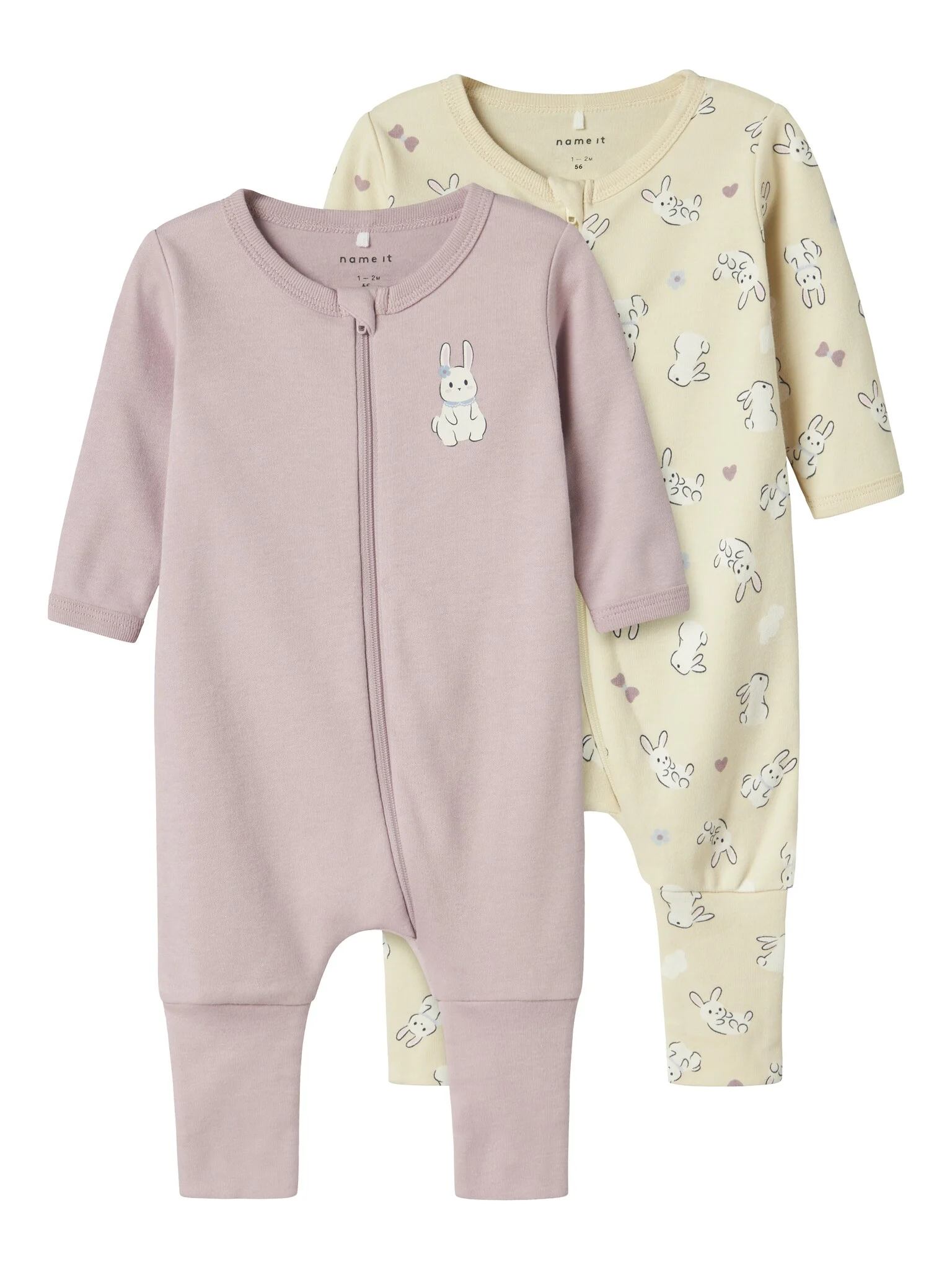 Name It Baby pyjama nbfnightsuit rabbit zip 2-pack