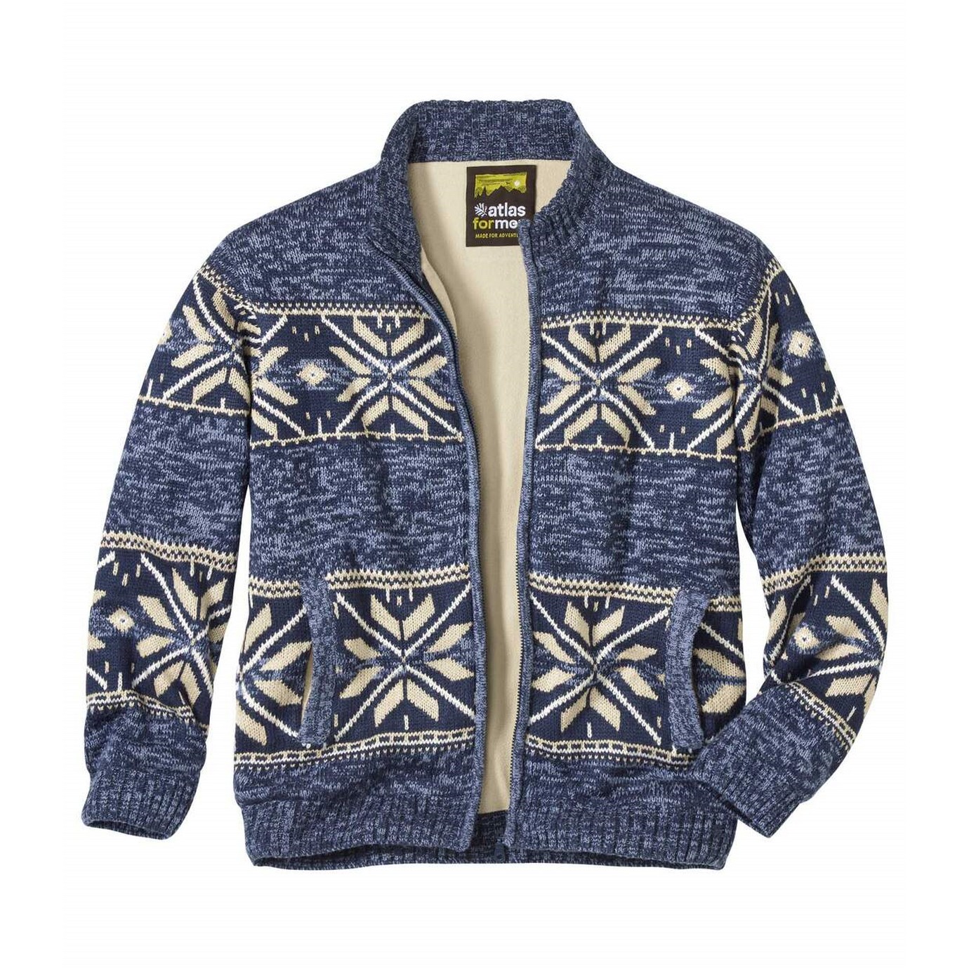 Atlas For Men Gebreide fleece gevoerde heren jas