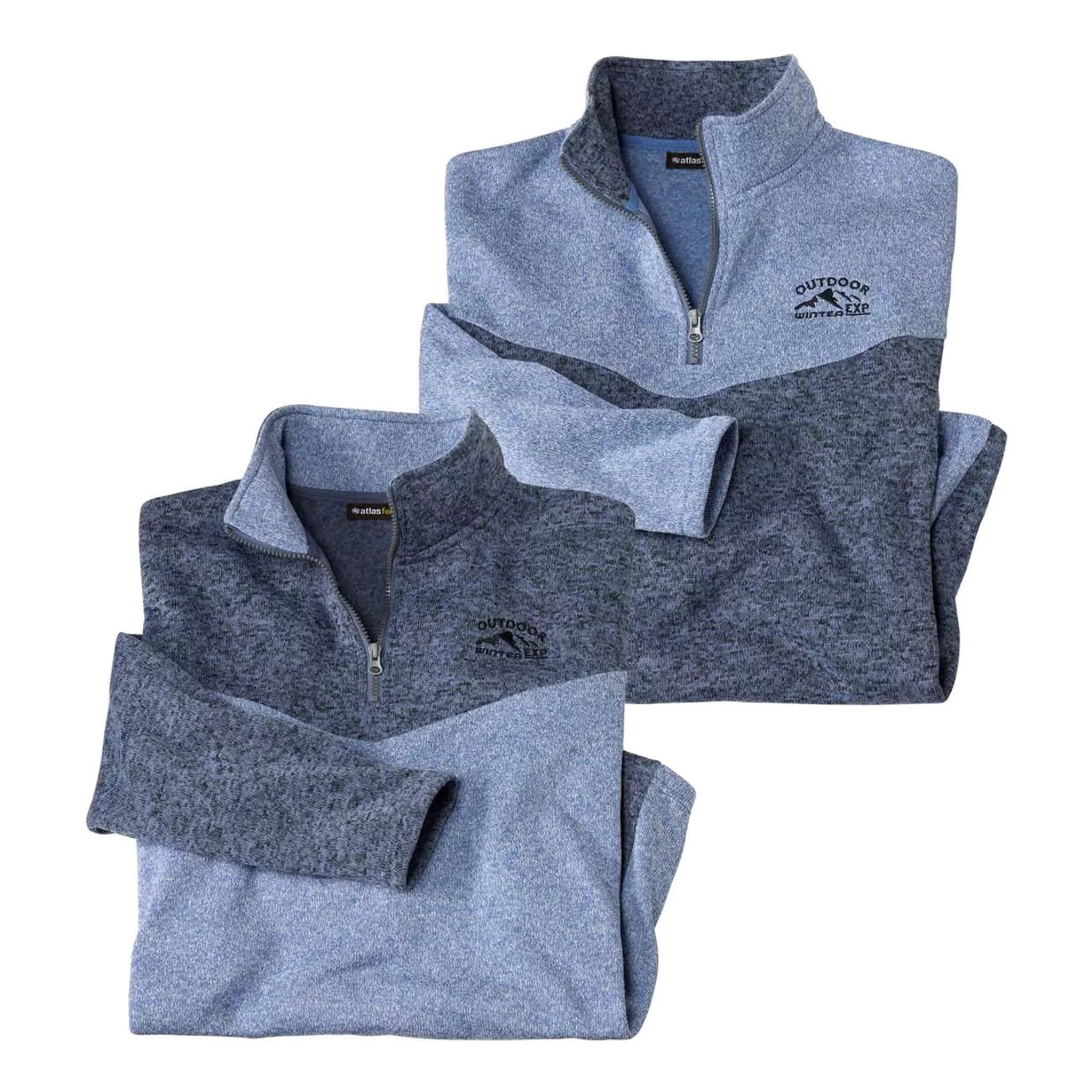 Atlas For Men Heren trui van geborsteld fleece (set van 2)