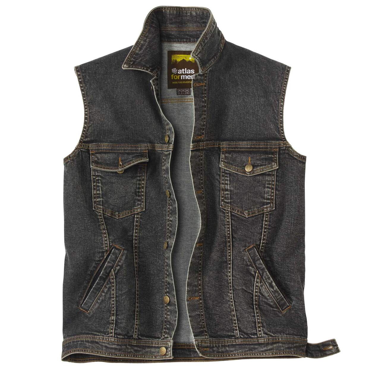 Atlas For Men Heren biker denim gilet