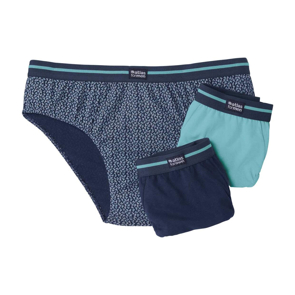 Atlas For Men Heren comfortabele contrast gestreepte slip (set van 3)