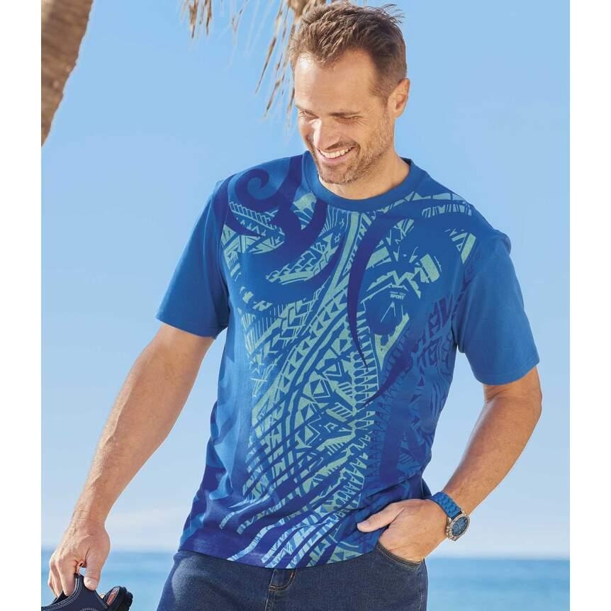 Atlas For Men Heren tribal zomer t-shirt (set van 2)