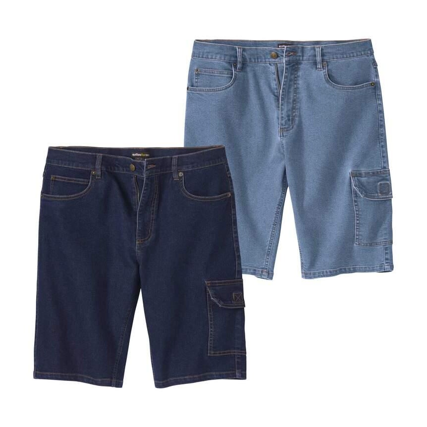 Atlas For Men Heren denim cargo korte broek (set van 2)