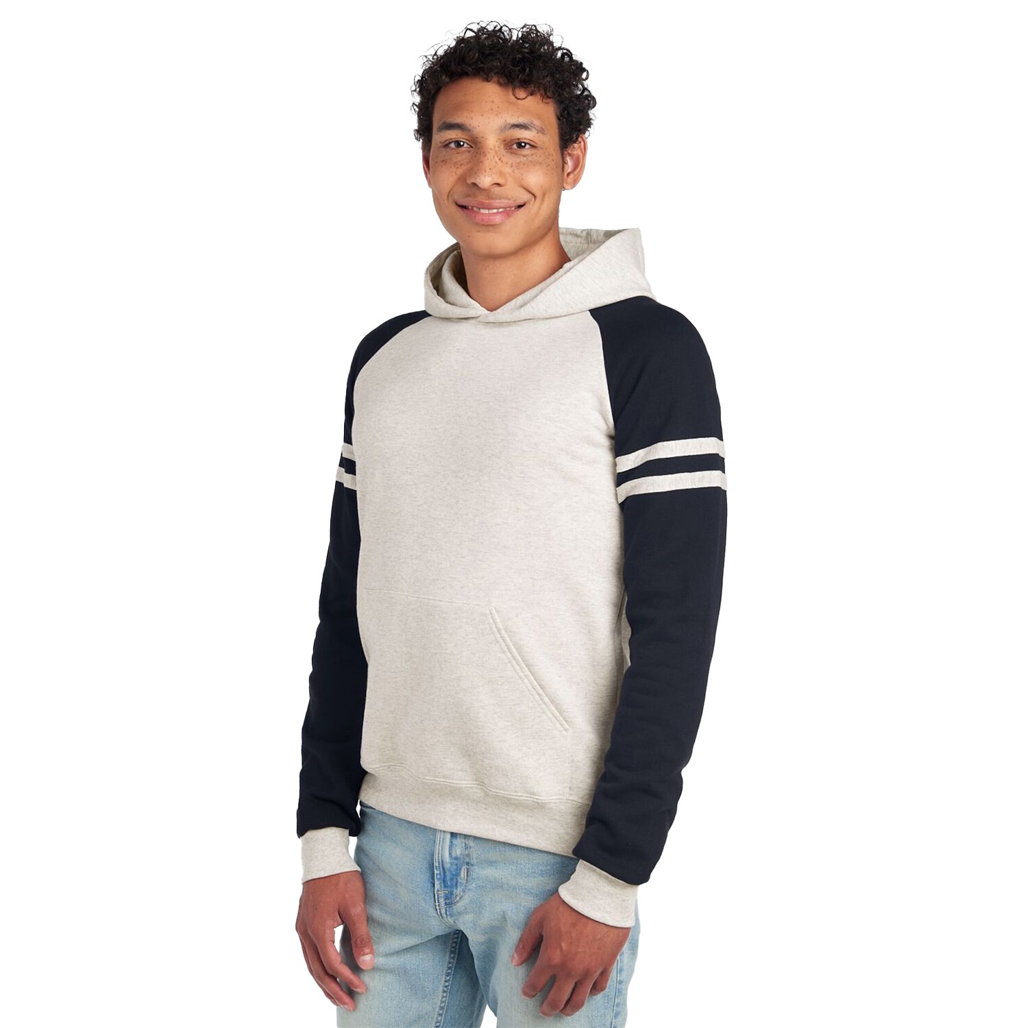 Jerzees Colours Heren colour block nublend hoodie