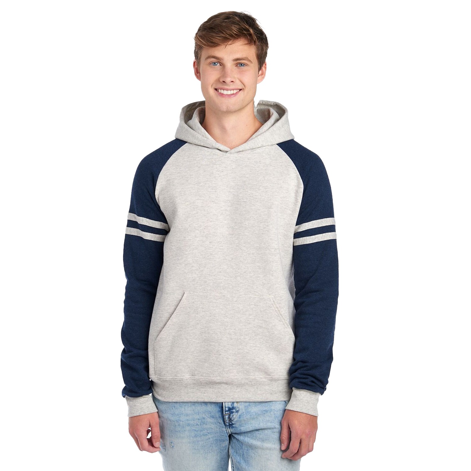 Jerzees Colours Heren colour block nublend hoodie