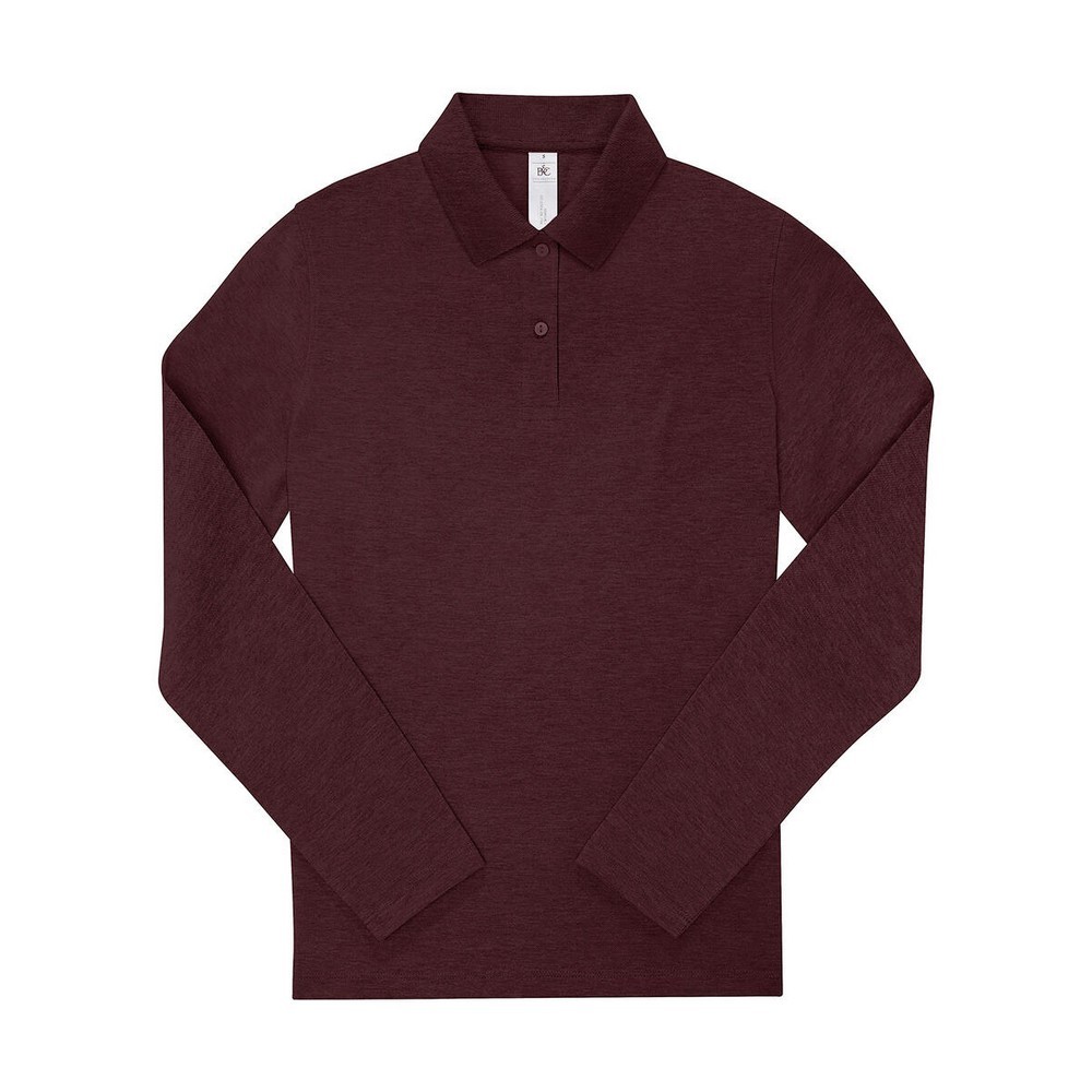 B and C Dames my polo 210 heather poloshirt met lange mouwen