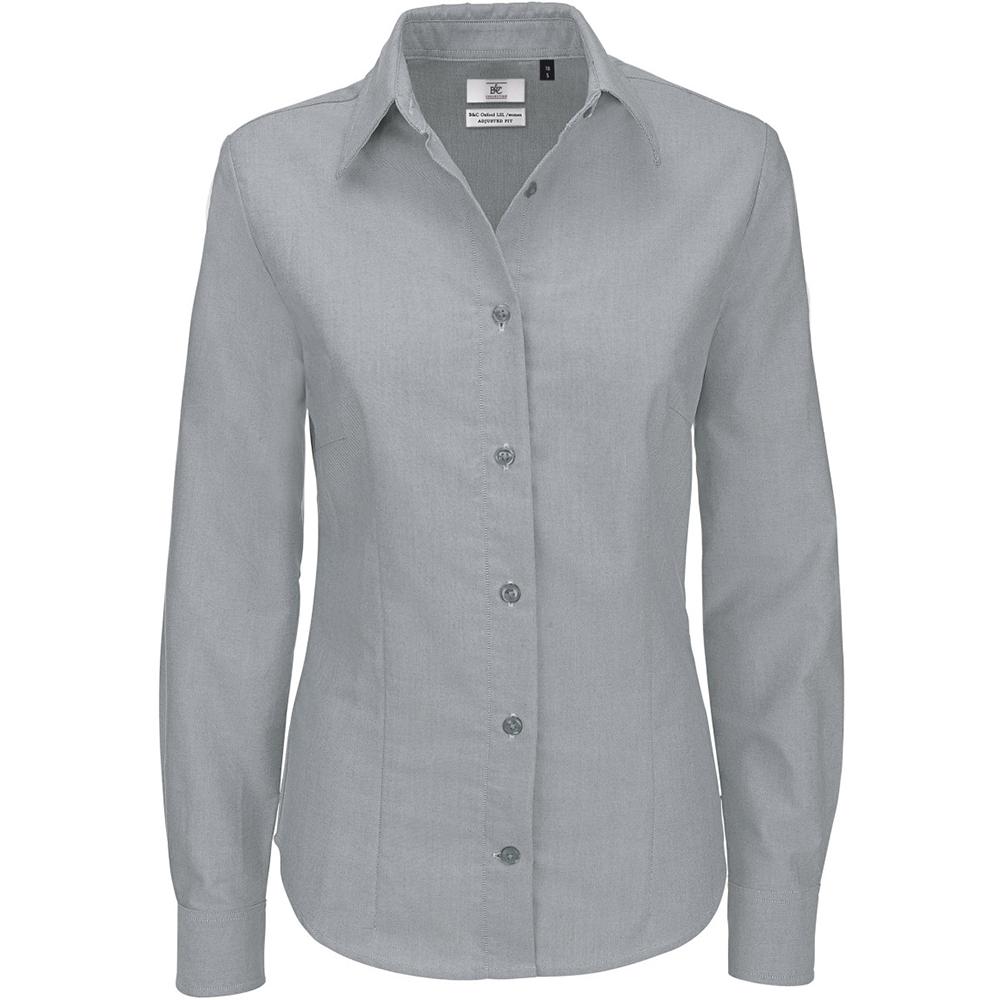 B and C B&c dames oxford shirt met lange mouwen / damesshirts & -bloezen