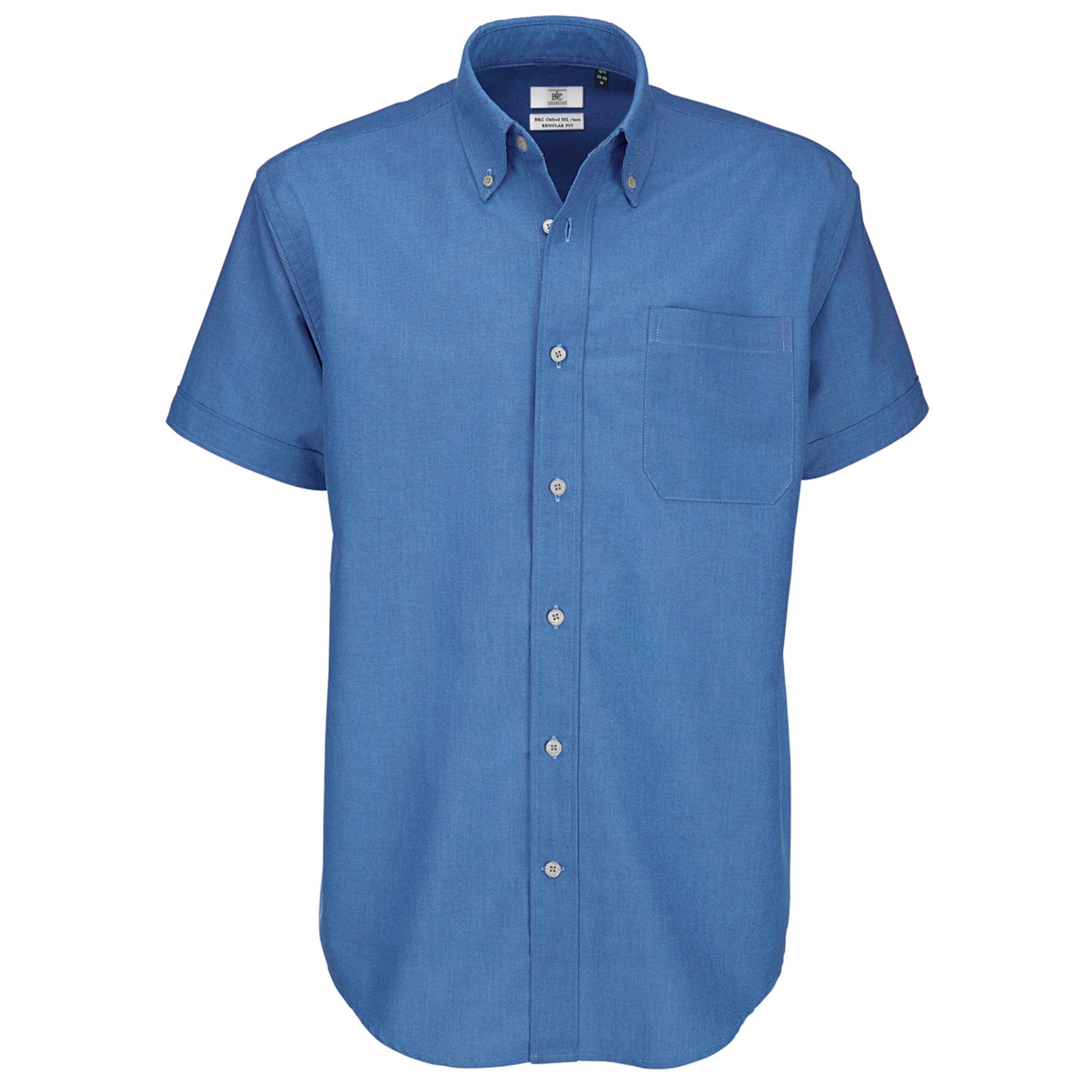 B and C B&c heren oxford korte mouwen shirt / heren shirts