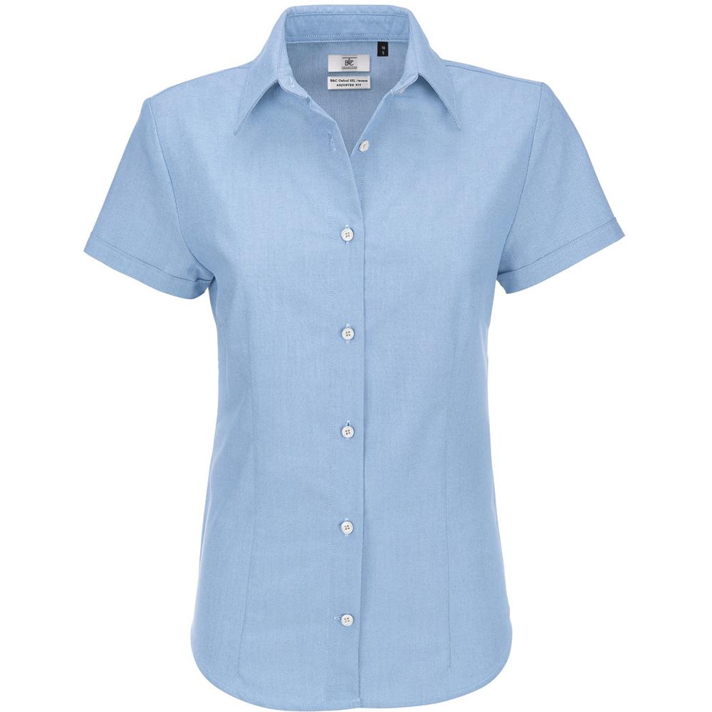 B and C B&c dames oxford shirt met korte mouwen / damesshirts