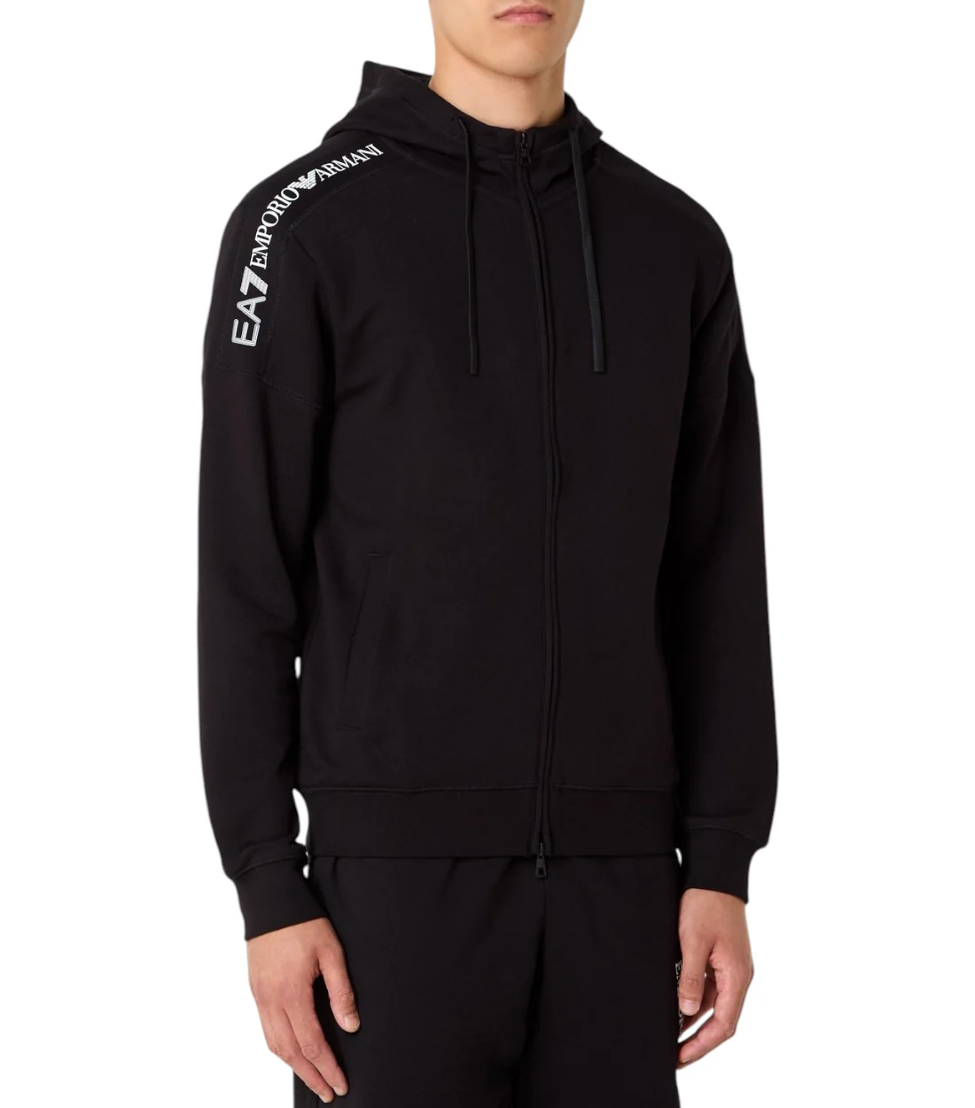 EA7 Logo series zipped hoodie