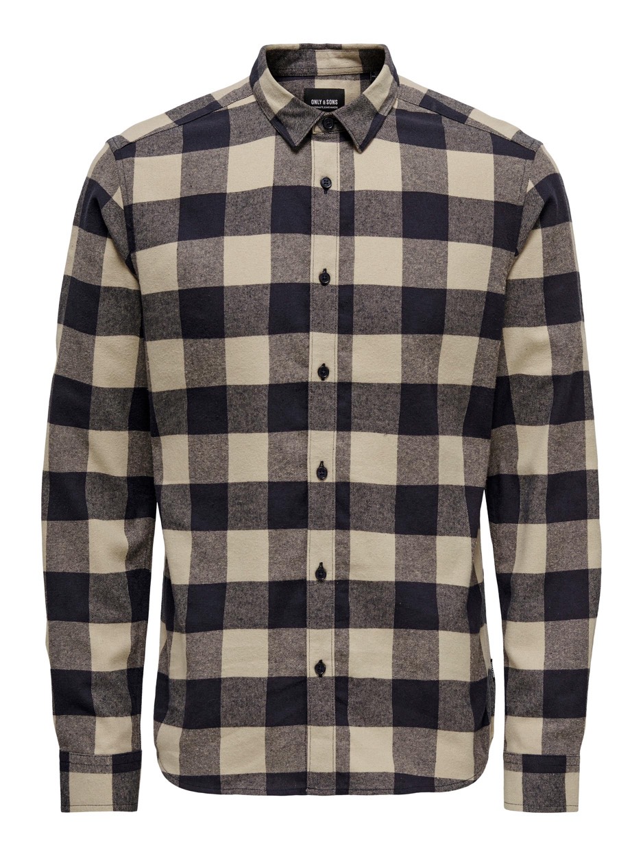 Only & Sons Onsgudmund ls checked shirt noos zand dessin