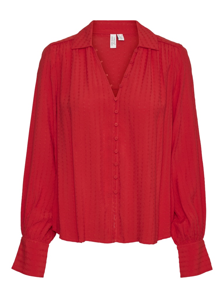 Vero Moda vmviolet l/s shirt wvn btq ga 10322447 fiery red