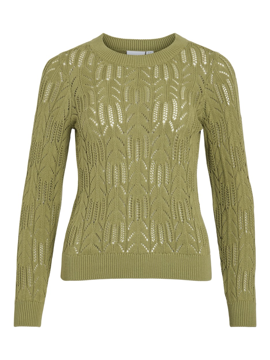 Vila Vicotti o-neck ls knit top olijf