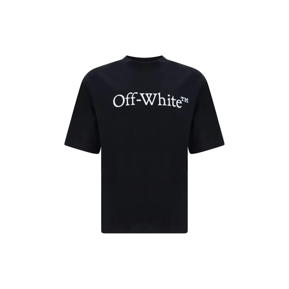 Off White Big bookish skate t-shirt met monochrome patroon