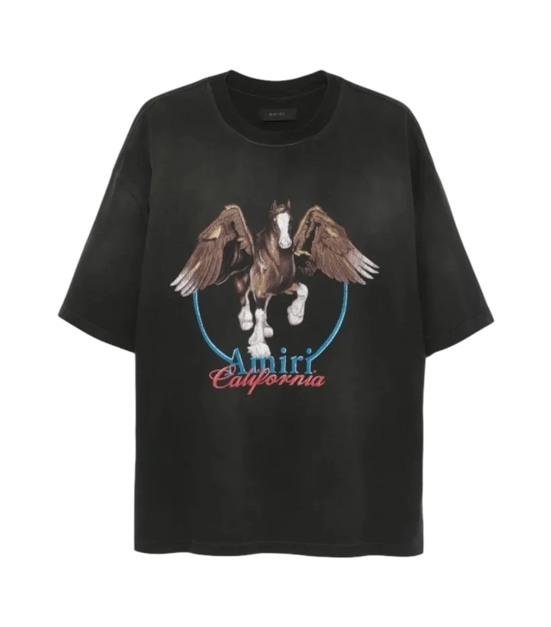 Amiri Grijs pegaso t-shirt met unieke pegasus print