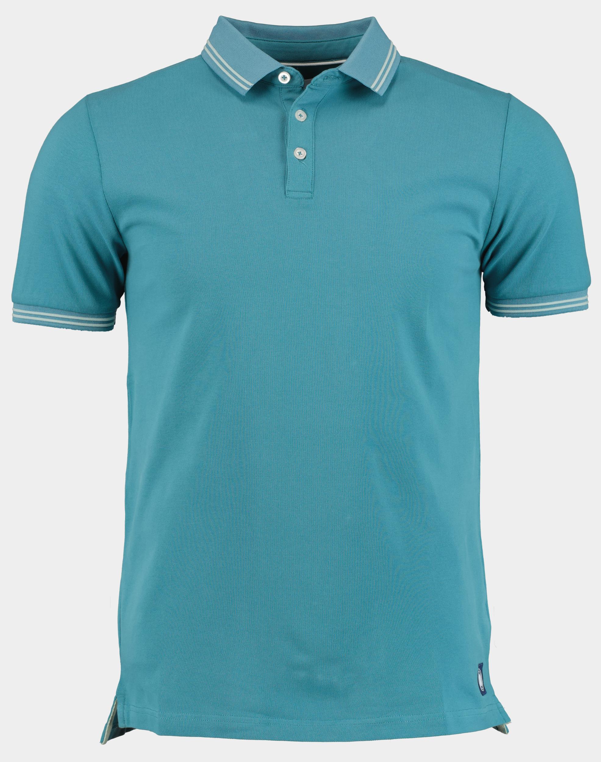 Bos Bright Blue Polo korte mouw jason polo fine pique contras 24108ja01bo/316 dark ocean