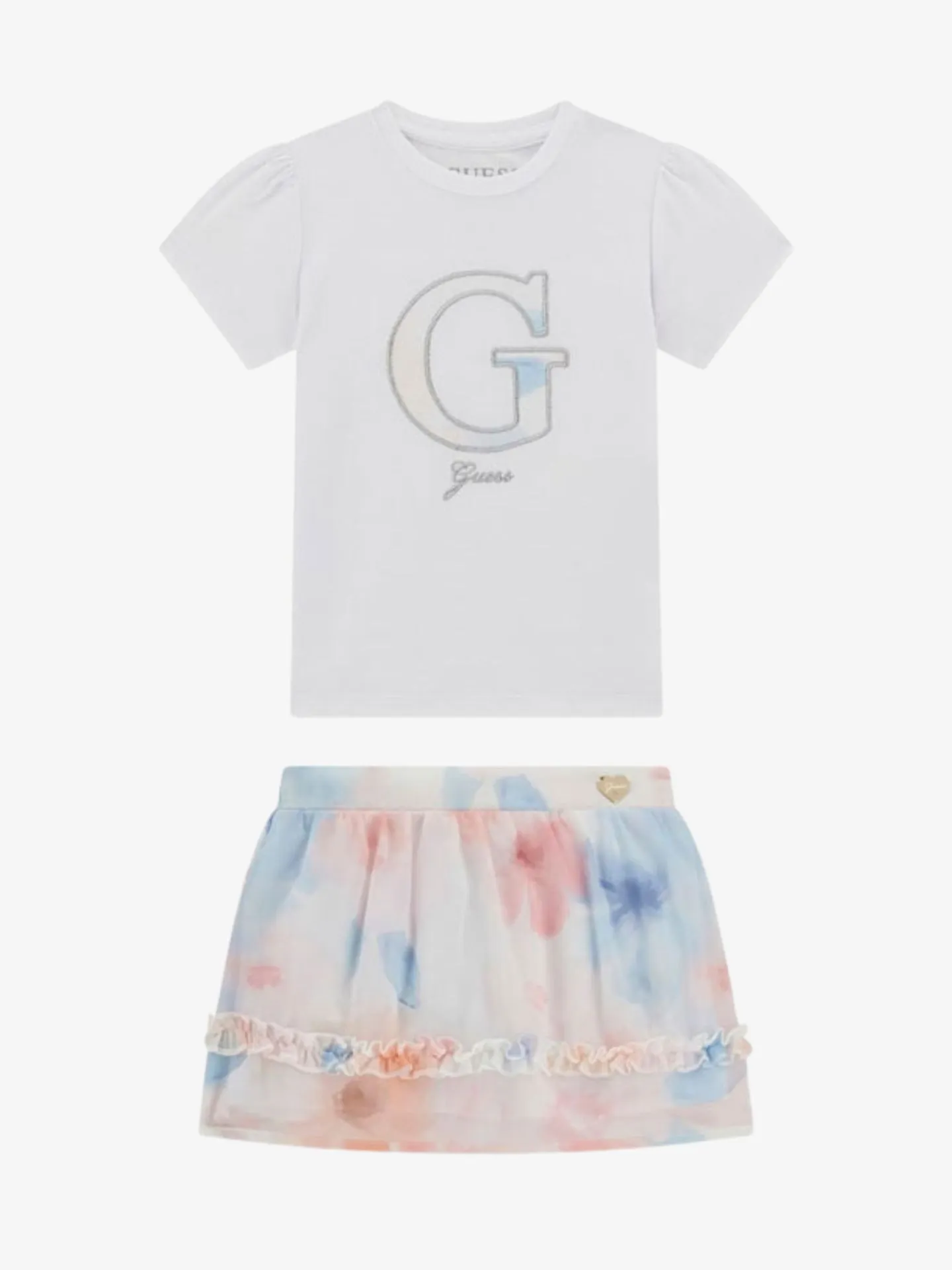 Guess Co-ords meisje set t-shirt+chiffon skirt