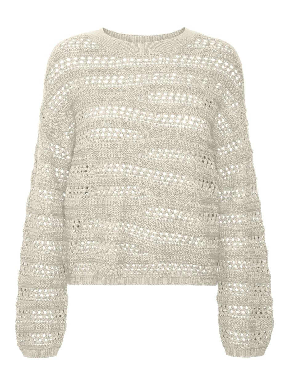 Vero Moda Vmlilja ls o-neck pullover ga ecru