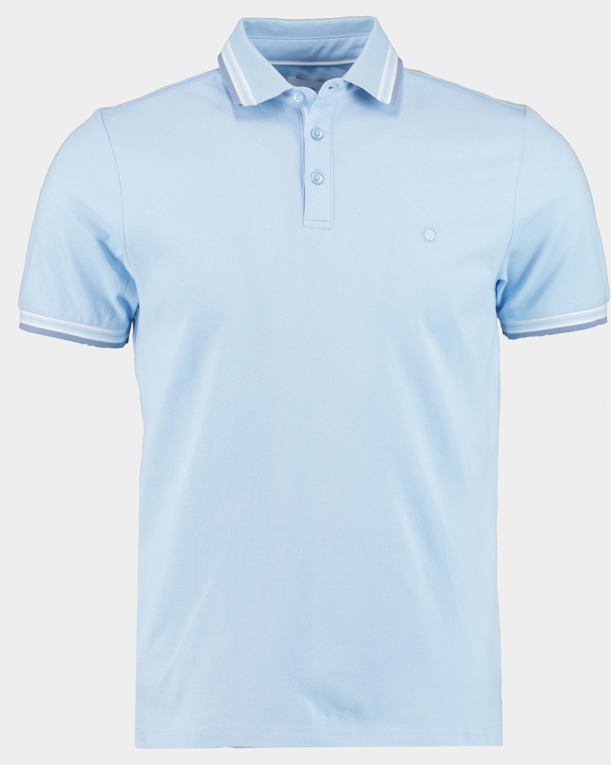 Bos Bright Blue Polo korte mouw brick polo oxford collar 24108br06bo/210 light blue