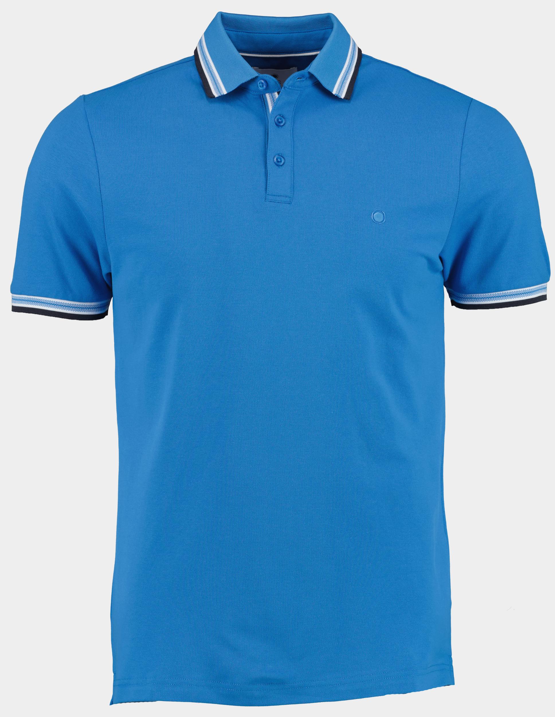 Bos Bright Blue Polo korte mouw brick polo oxford collar 24108br06bo/240 blue