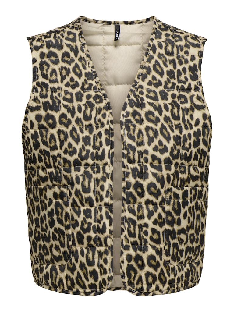Only onlannabell quilted leo waistcoat o 15344740 humus