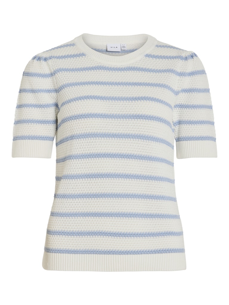 Vila vidalo o-neck s/s stripe knit-noos 14106601 kentucky blue