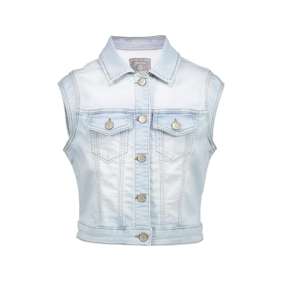 Geisha Zomer gilet meisjes jogg jeans bleached denim