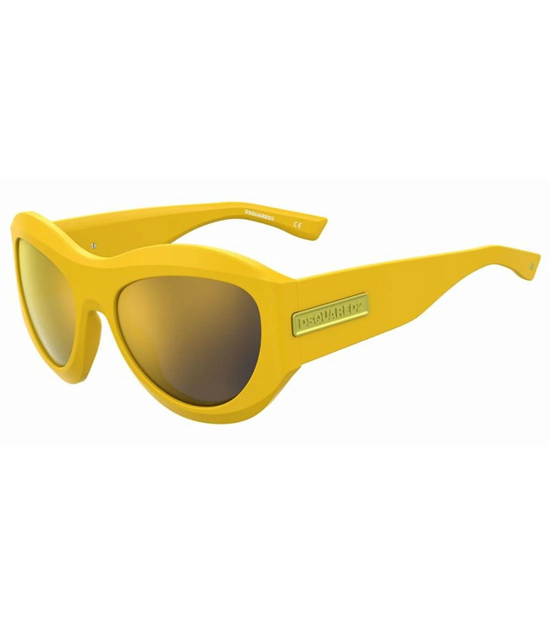 Dsquared2 Gele plastic zonnebril met bruine glazen