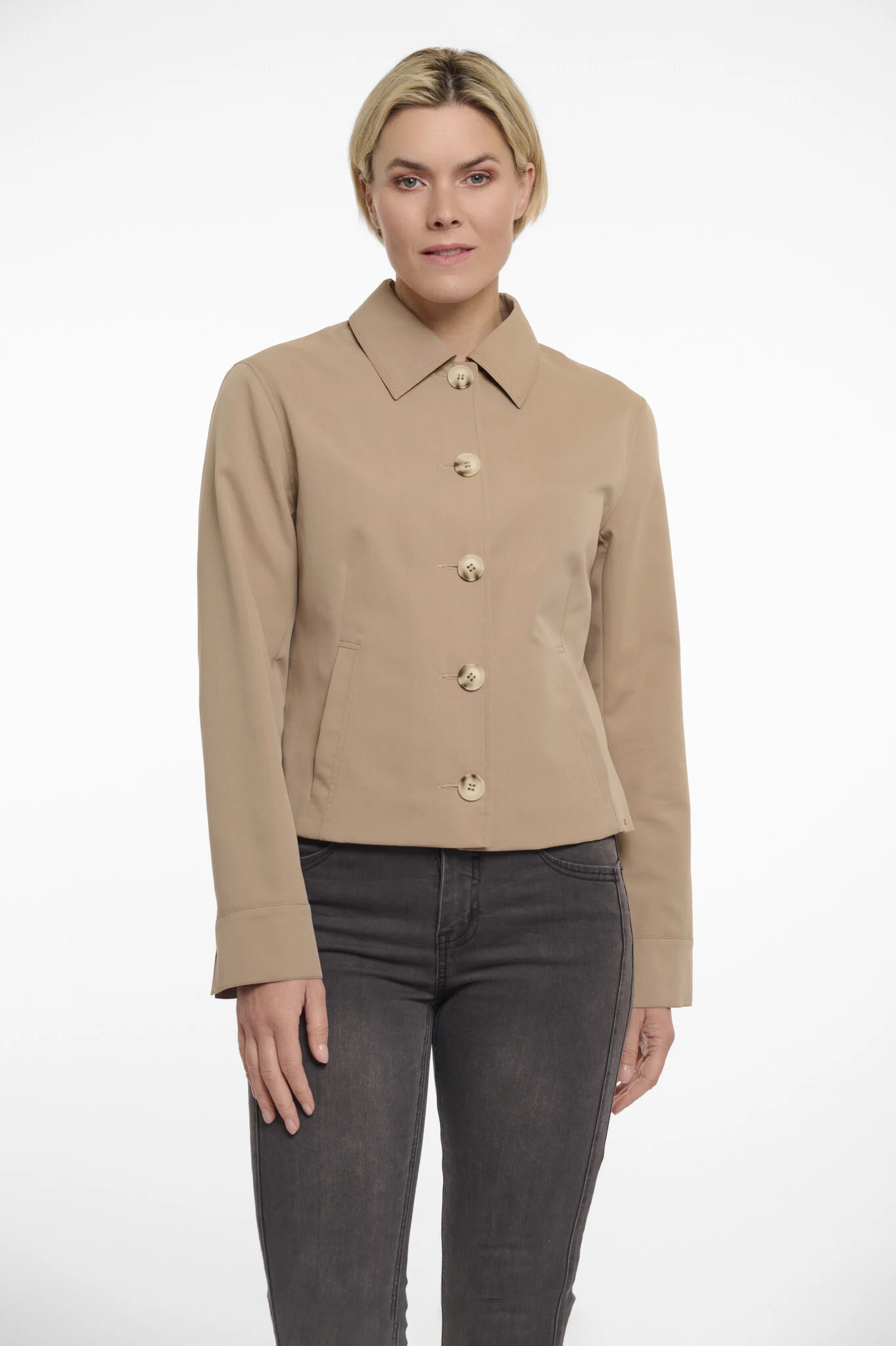 Rino & Pelle Odette.7002521 rino en pelle button through jacket sand