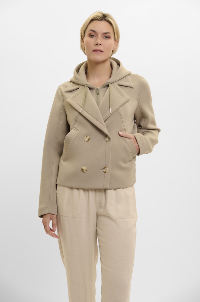 Rino & Pelle double breasted jacket with detachble hood collar jennifer.7002521 10812 dusty khak