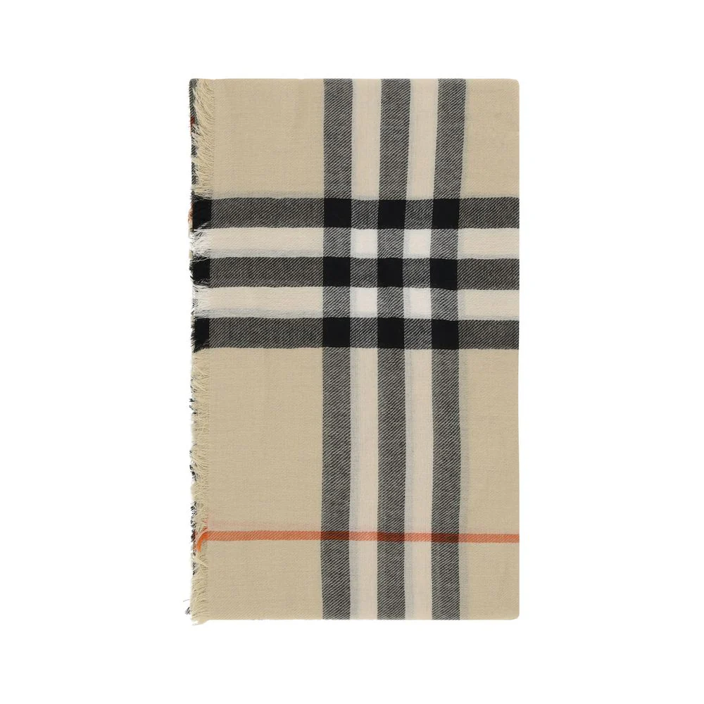 Burberry Scarf met iconisch check patroon van wol