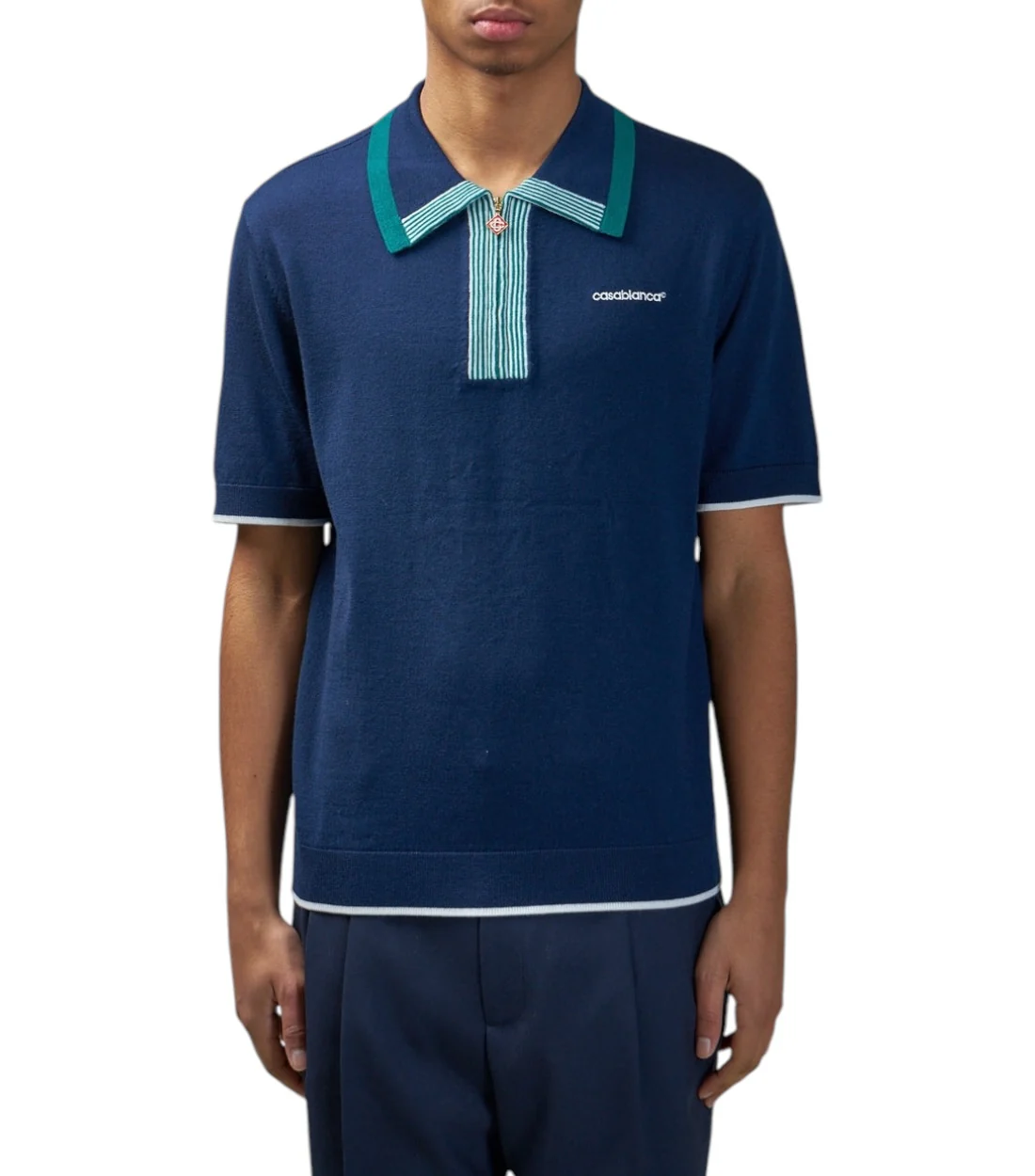 Casablanca Tennis polo shirt met contrastkleur kraag