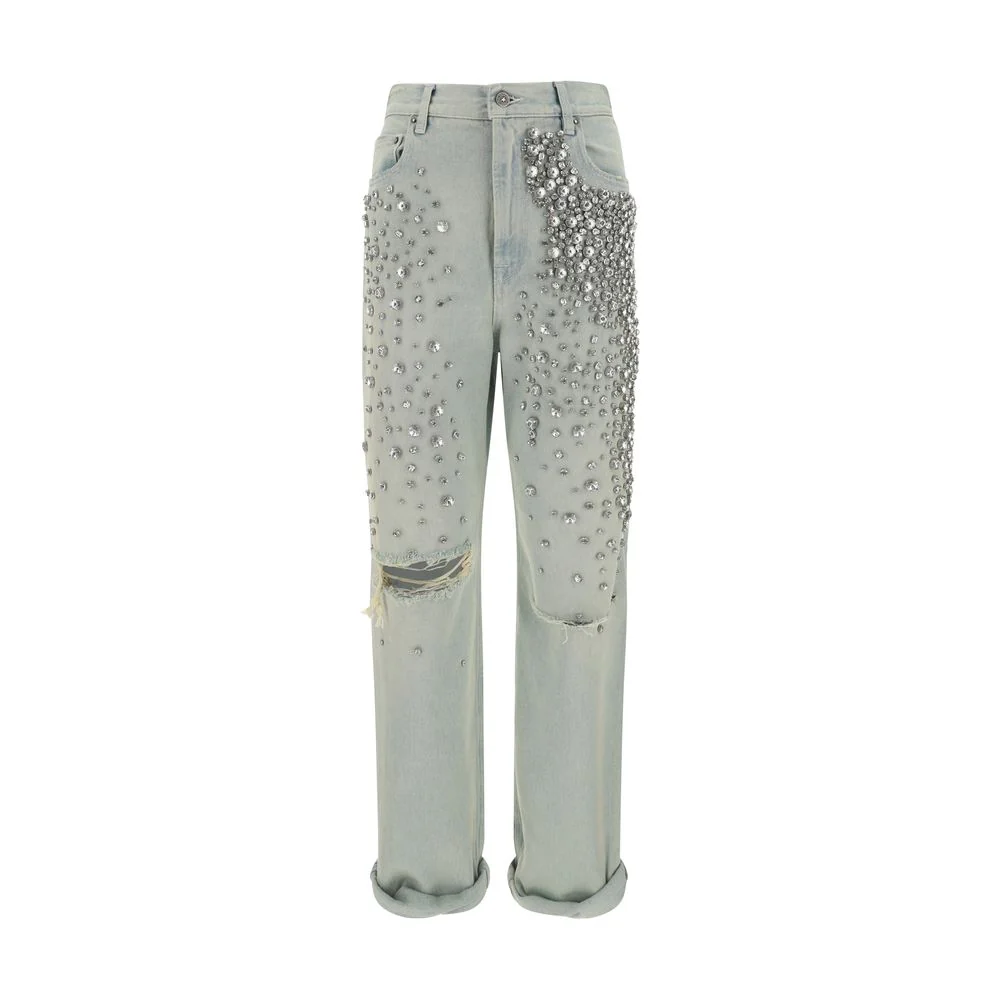 Golden Goose Deluxe Brand Golden jeans met shiny rhinestones