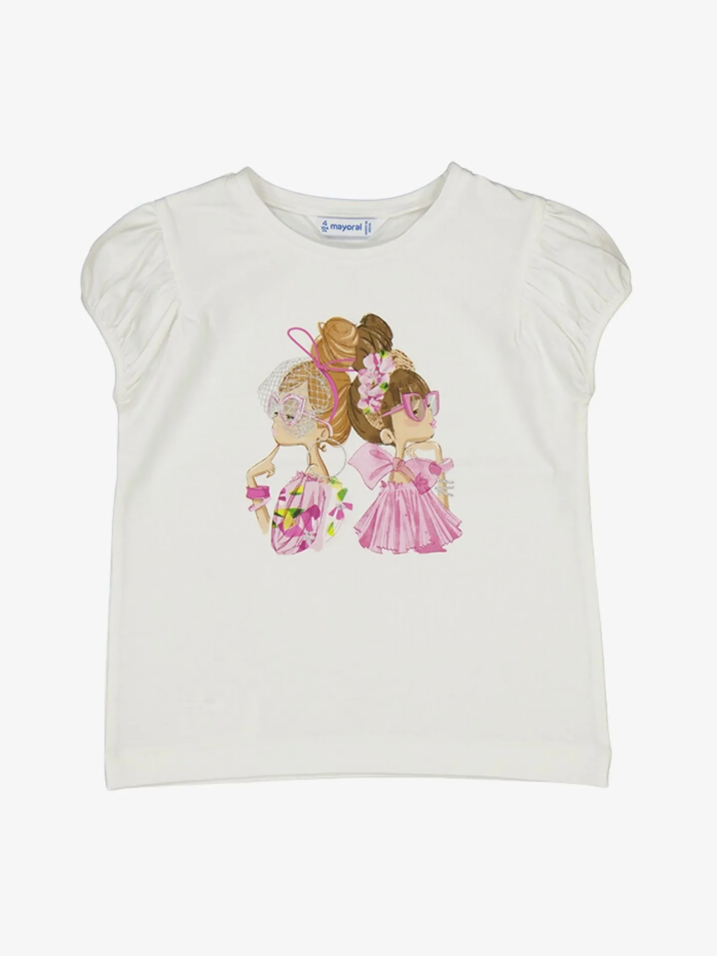 Mayoral Meisjes t-shirt doll wit orchid