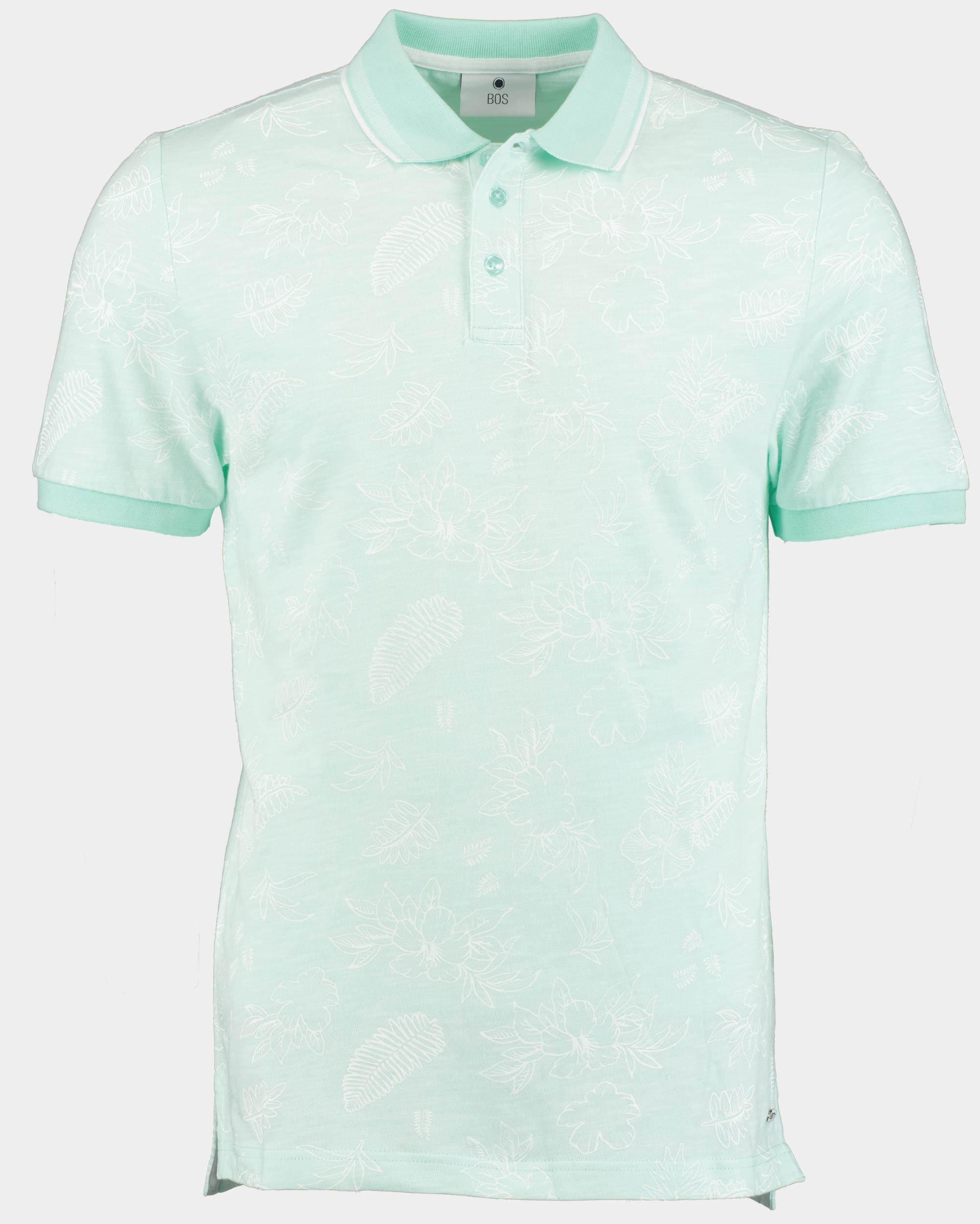 Bos Bright Blue Polo korte mouw ken polo oxford aop 24108ke09bo/313 mint