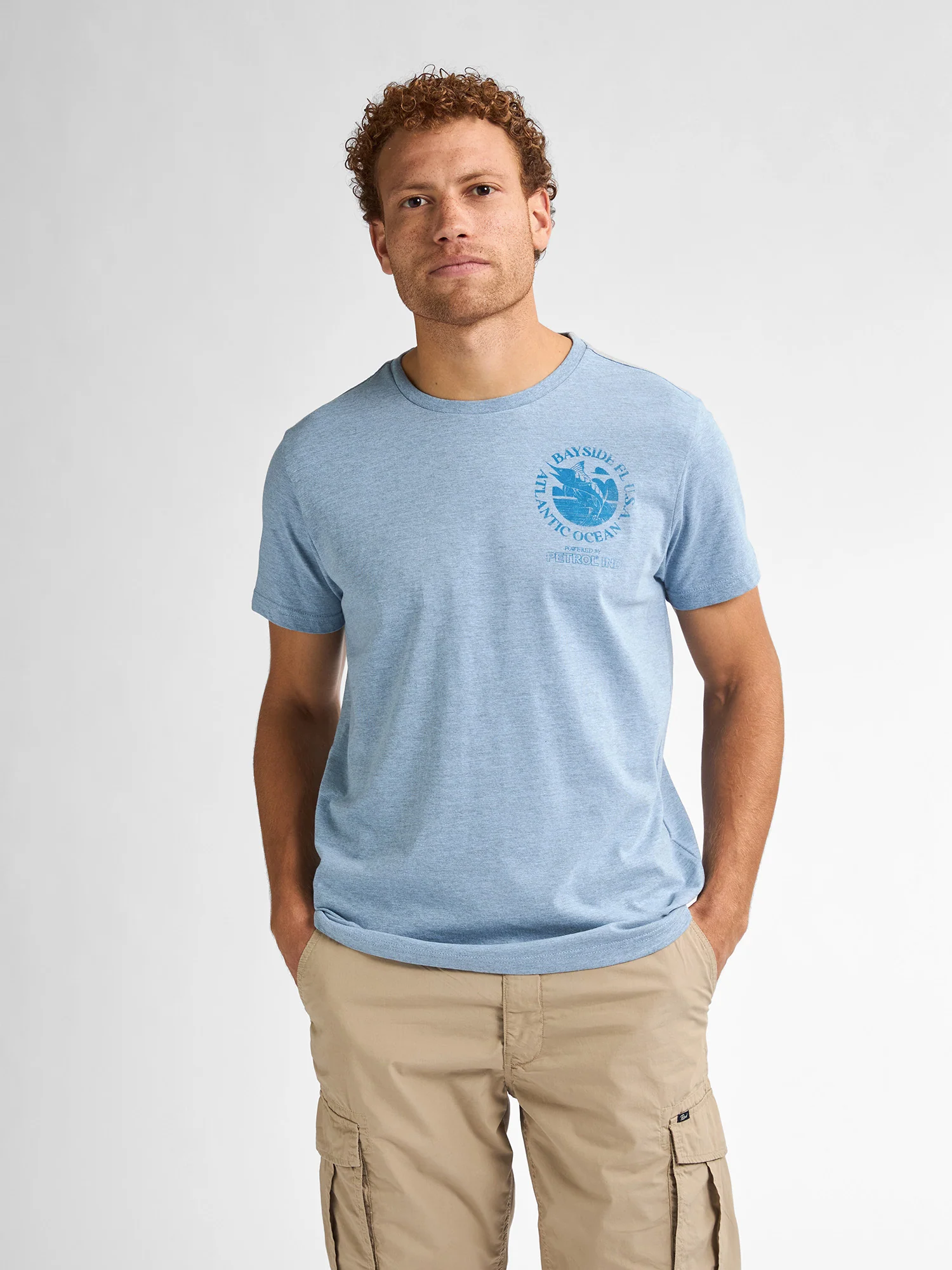 Petrol Industries Heren shirt- m-1050-tsr631 5187 pale blue