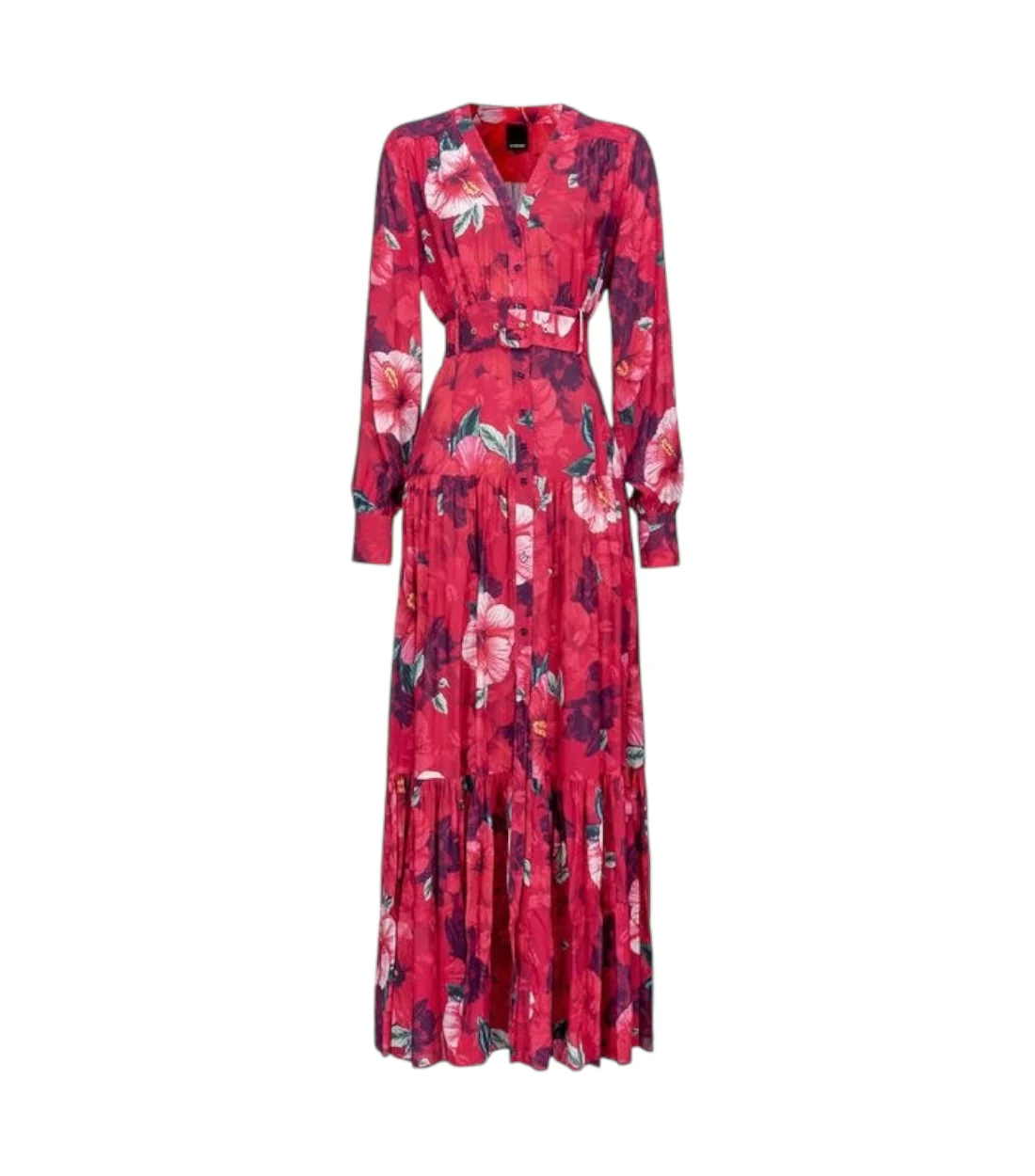 Pinko Fuchsia viscose jurk met bloemen