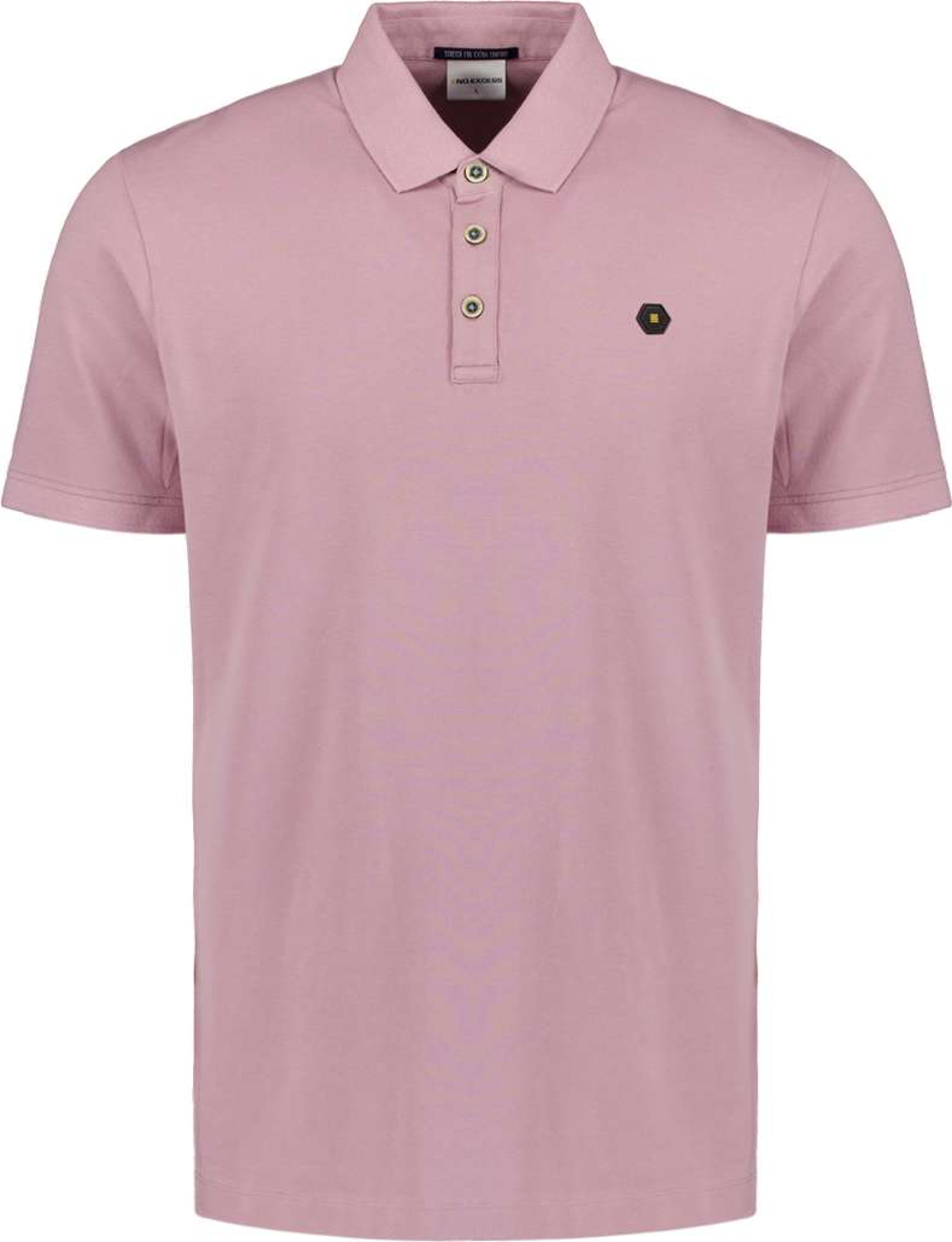 No Excess Polo pique garment dyed mauve